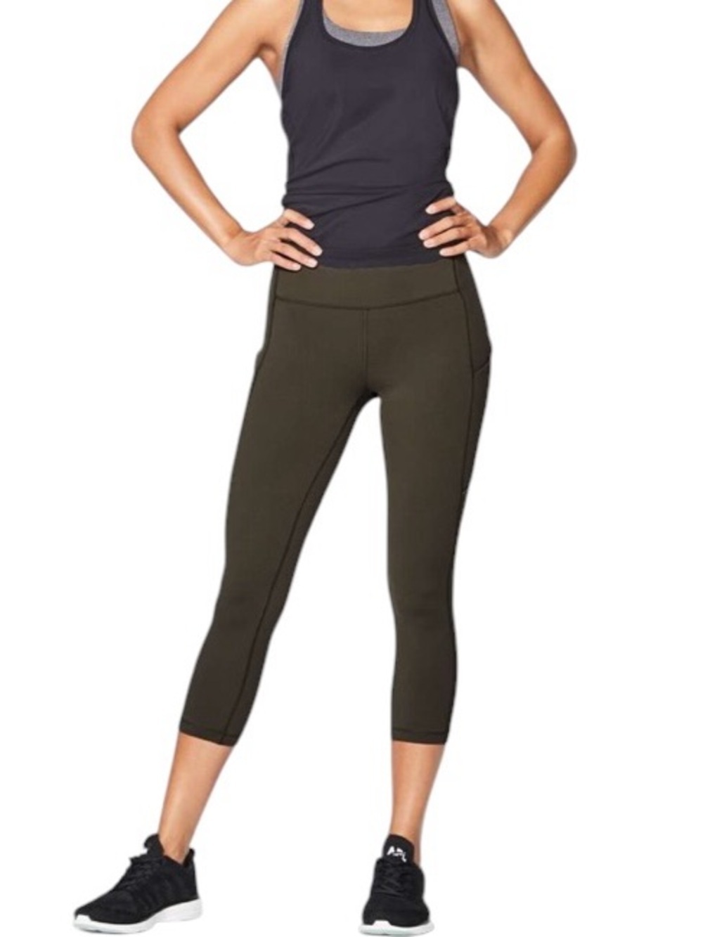 Lululemon Speed Up Crop Atletic Legging 21” Dark Olive Size 8